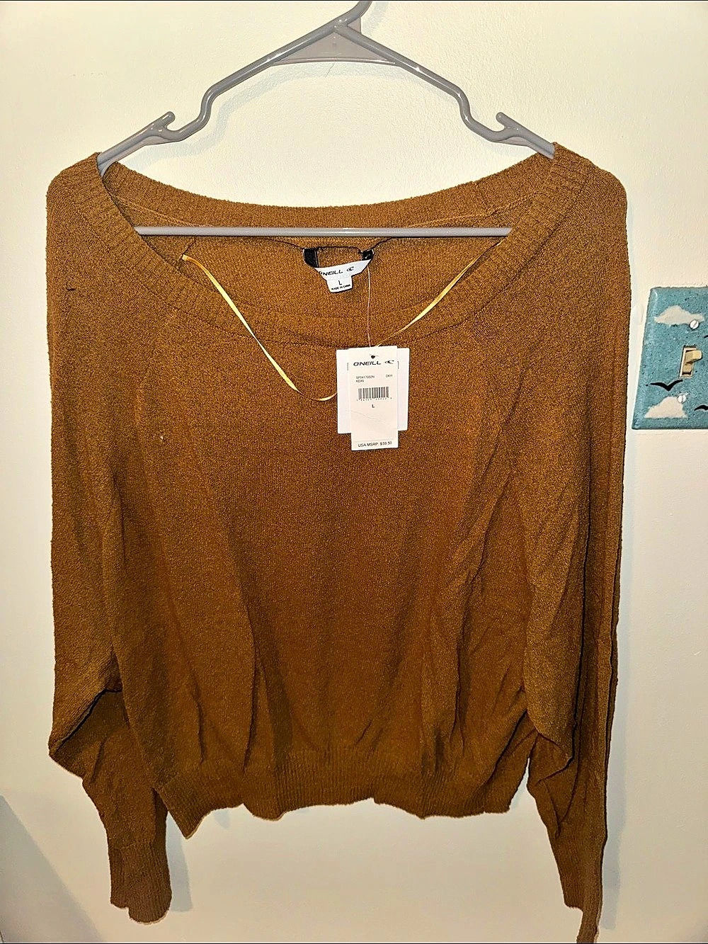 O'Neill Brown Long Sleeve Sweater NWT